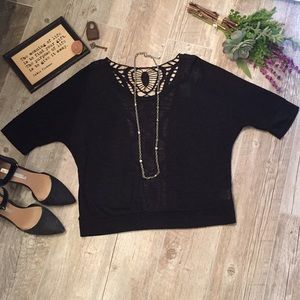 Lightweight lace back tee